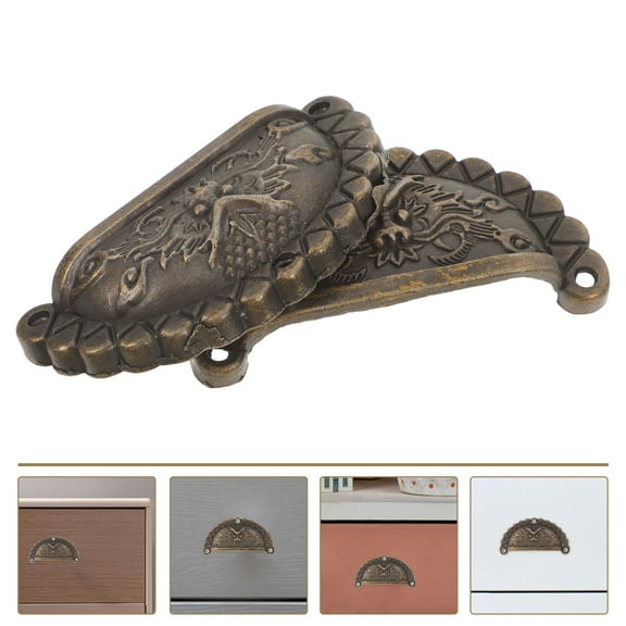 Raindrops 2-Pack Brass Cabinet Pulls Golden Half-Round Drawer Handles Furniture Hardware