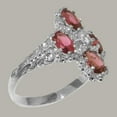 thumbnail image 3 of LBG British Made 18k White Gold Natural Diamond & Pink Tourmaline Womens Statement Ring - 33 size options - Size 4.25, 3 of 6