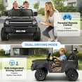 thumbnail image 6 of Farmdex 24V Ride on Toys with Remote Control, 2 XL Seater Electric Truck Car for Kids w/ 22'' Large Seat, 4WD/2WD Switchable, Powered Ride on Cars w/ Bluetooth, LED Lights, 3 Speeds, 4 x 200W, Black, 6 of 9
