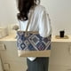 thumbnail image 1 of Bolso de mano para mujer, Bolso de hombro tejido de tela PU, Bolso grandes de retazos (caqui), 1 of 7