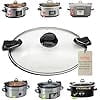 Oval Glass Lid Compatible with Crock Pot 6 Quart Slow Cooker SCCPVL600-S-BR, CPSCVC60LL-S, CPSCVC060LL-BP, Measure your pot per picture to match right lid replacement