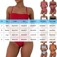 thumbnail image 3 of Women's Ribbed High Waisted Bikini Sets Scoop Neck Two Piece Swimsuits Spaghetti Strap Textured Bathing Suit Purple, 3 of 8