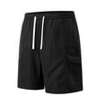 thumbnail image 5 of Fashion YLSDY Mens Workout Cargo Shorts Casual Drawstring Elastic Waist Gym Athletic Outdoor Hiking Shorts with Pockets Black XXL, 5 of 7