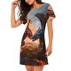 thumbnail image 2 of Fotbe Lava Dragon Bata de Dormir para Mujer con Estampado, Camisón de Algodón de Manga Corta, Ropa de Dormir Casual, 2 of 6