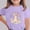 Purple, variant on Amidoa Crewneck Girls Short Sleeve Easter Cute Graphic Summer Tops Pullover Tees