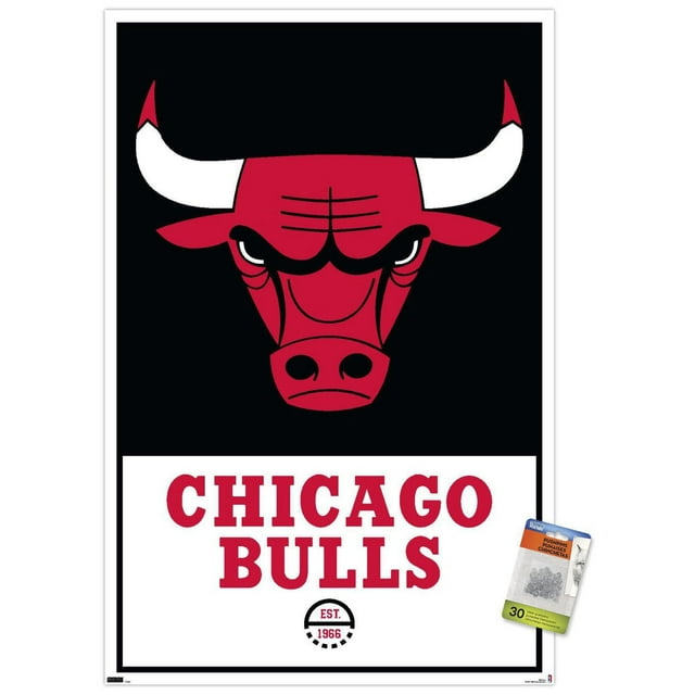 NBA Chicago Bulls - Logo 21 Wall Poster, 22.375" x 34" Framed