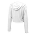 thumbnail image 3 of Women's Majestic Threads Josh Allen White Buffalo Bills Glitter Wordmark Hoodie, 3 of 3