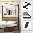 thumbnail image 7 of Infans Queen Size Canopy Bed Frame 4-Poster Platform Bed Frame w/ Industrial Headboard, 7 of 7