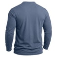 thumbnail image 6 of hoksml Men's Cotton Fabric Long Sleeve Henley Shirt, 4 Button Placket Solid Color Crew Neck Casual Daily Pullover Top, 6 of 7