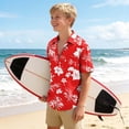thumbnail image 6 of Xdegoge Boys Hawaiian Floral Printed Shirts Tropical Button Up Short Sleeve Tops Casual Holiday Beach Summer Tees, 6 of 8