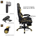 thumbnail image 3 of ELECWISH Racing Style Reclining Gaming Chair High Back Large Size Ergonomic Adjustable Swivel Computer Chair with Footrest Headrest and Lumbar Support PU Leather Executive Office Chair (Yellow), 3 of 8