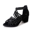 thumbnail image 2 of Zapatos de mujer con cremallera y sandalias ahuecadas con diamantes de imitación y boca de pescado de verano para mujer Wmkox8yii  shjk4702, 2 of 5