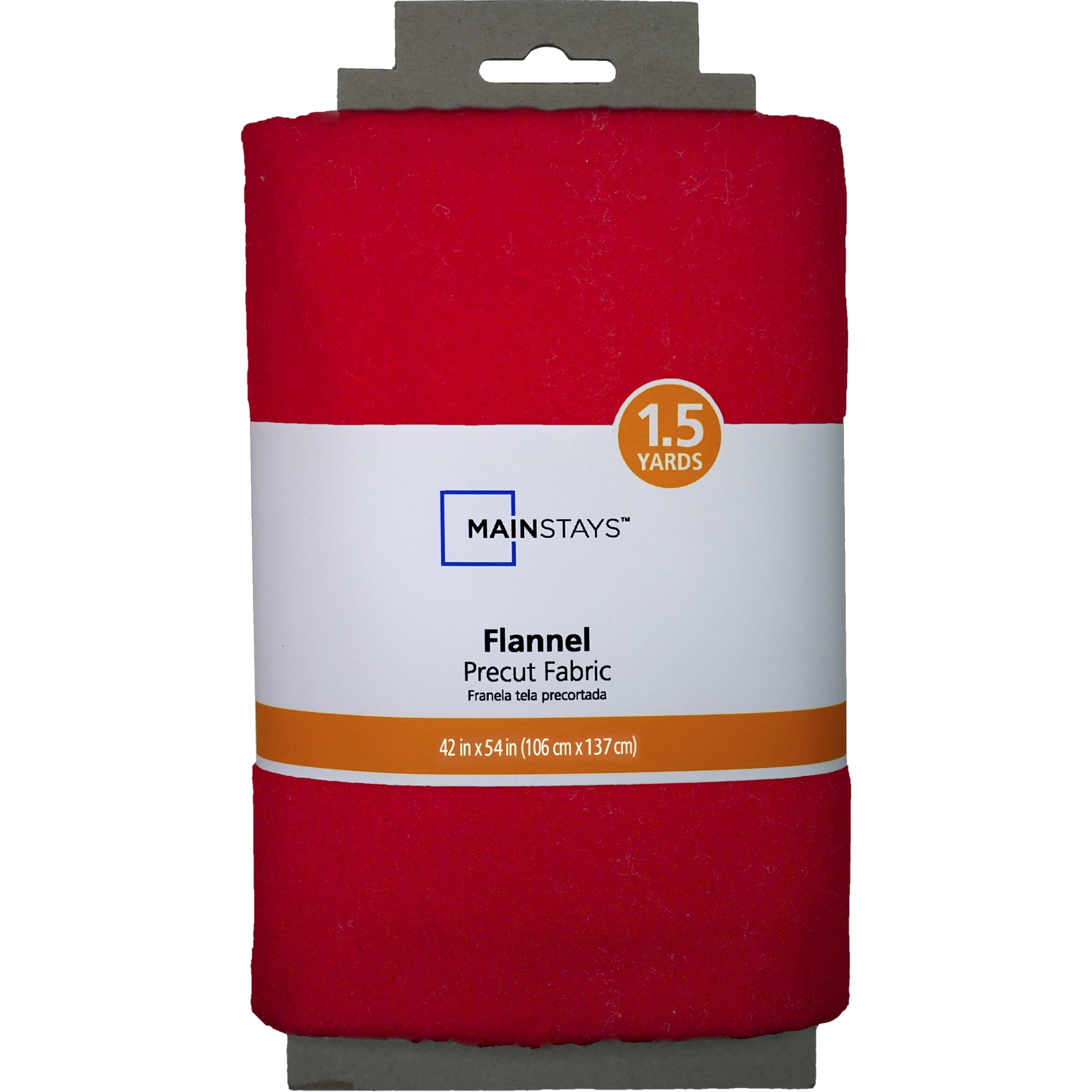 (2 pack) Mainstays 1.5 Yards 100% Cotton Light-weight Flannel Solid, Red, 42" Wide for Crafts