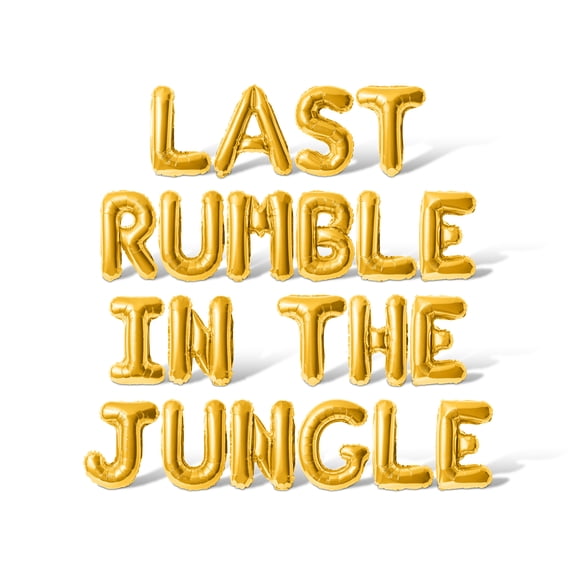 Letter Balloons - LAST RUMBLE IN THE JUNGLE 16" Inch Alphabet Letters Foil Mylar Balloon Bachelorette or Bridal Shower Party Banner (Gold)