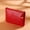 Red, variant on Leather Coin Purse Pouch Change Purse With Zipper For Men Women