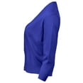 thumbnail image 3 of URBAN DAIZY Women's Classic 3/4 Sleeve Crop Bolero Cardigan Open Front Cropped Shrugs Knit Sweater A09_620 Royal Blue 1XL, 3 of 7