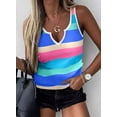 thumbnail image 2 of HOTAPEI Tank Tops for Women Color Striped Sleeveless Tops Summer Casual Tank Top Blouse, 2 of 3