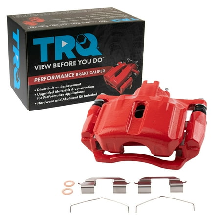TRQ Front Left Brake Caliper w/Bracket Performance Red Drivers Side Compatible with 2012-2015 Honda Civic