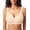 Beige, variant on Womens Scalloped No Underwire Bras Wireless Seamless V Neck Bra with Medium Support and Lift T Shirt Bralette