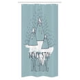 thumbnail image 1 of Quote Stall Shower Curtain, Mountain Peaks Never Stop Dreaming Goal Success Aspiration Inspiring Print, Fabric Bathroom Set with Hooks, 36W X 72L Inches Long, Pale Green White, by Ambesonne, 1 of 1