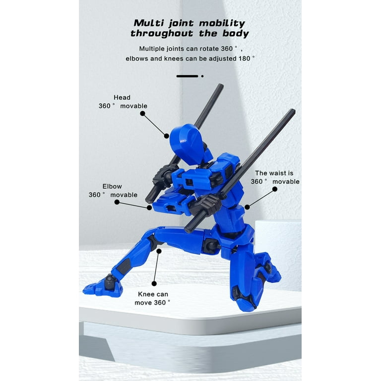 Fishoneion Titan 13 Action Figure, 3D Printed Movable Robot, Multi
