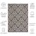 thumbnail image 6 of Safavieh Courtyard Anna Damask Indoor/Outdoor Area Rug, Black/Creme, 5'3" x 7'7", 6 of 10
