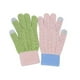 thumbnail image 3 of Juego de 2 guantes de invierno cálidos de punto para pantalla táctil con forro polar y dedos completos (verde y rosa), 3 of 5