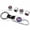 Silver Chrome, variant on Car Wheels Tire Valve Dust Stem Air Cap Cover + Keychain Ring With Saab Logo