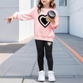 thumbnail image 2 of CAICJ98 Kids Girl Clothes Long Sleeve Graphic Sweatshirt Top + Slim Fit Stretchy Leggings Pants 2Pcs Fall Winter Clothing Set,Size 9-10 Years, 2 of 8