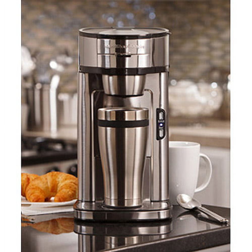 Hamilton Beach 49987 The Scoop Single-Serve Stainless Steel Coffee Maker  with Removable Reservoir 