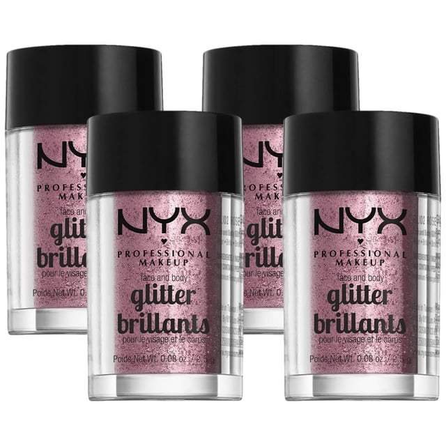 Glitter NYX PROFESSIONAL MAKEUP Face & Body Rose (paquete de 4)