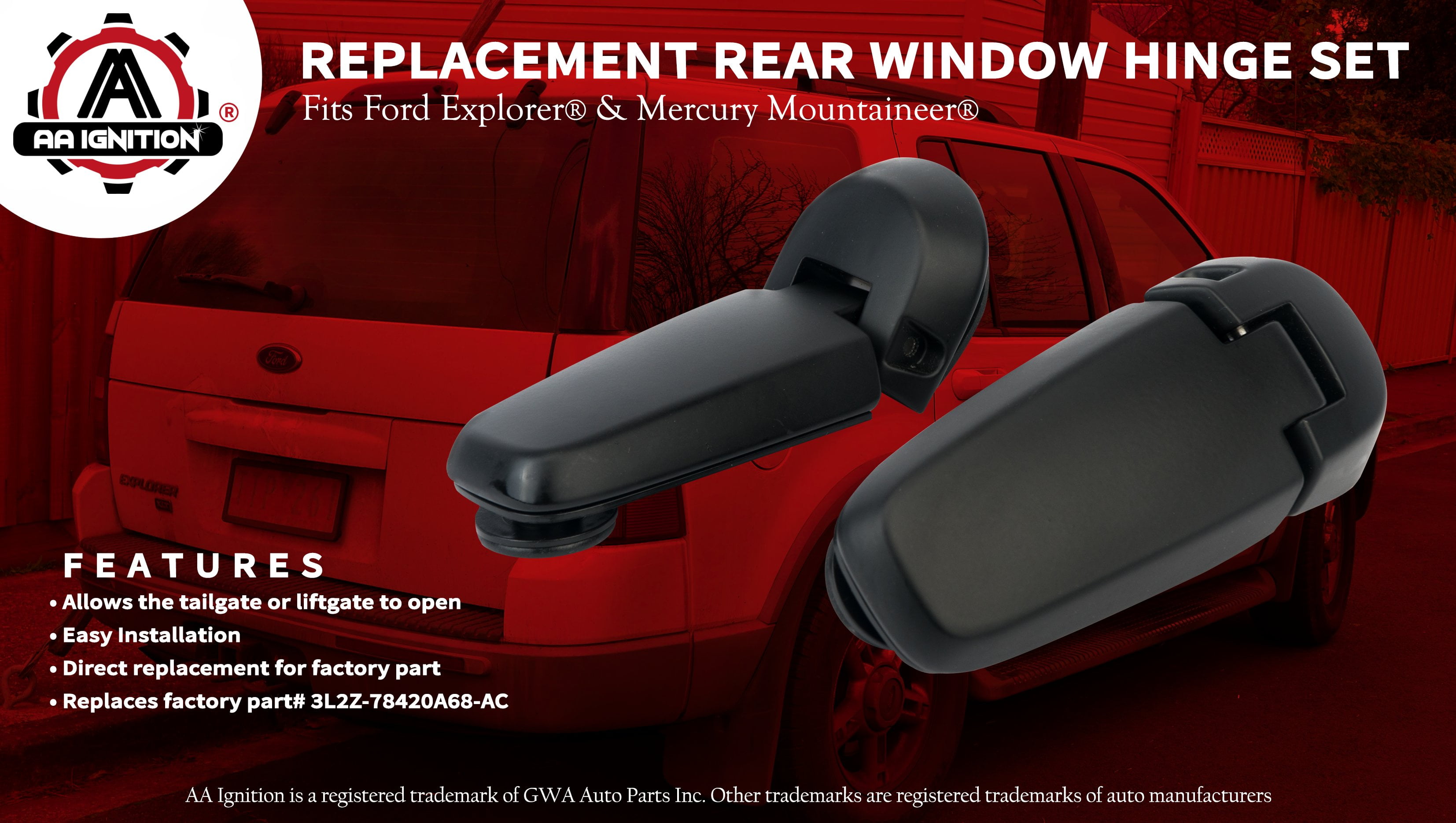 Rear Window Hinge Set For Ford Explorer Mercury Mountaineer Including Year Models 2002 2003 2004 2005 Replaces 3l2z 78420a68 Ac 3l2z 78420a69 Ac 924 160 Rear Tailgate Glass Hinges Walmart Com Walmart Com
