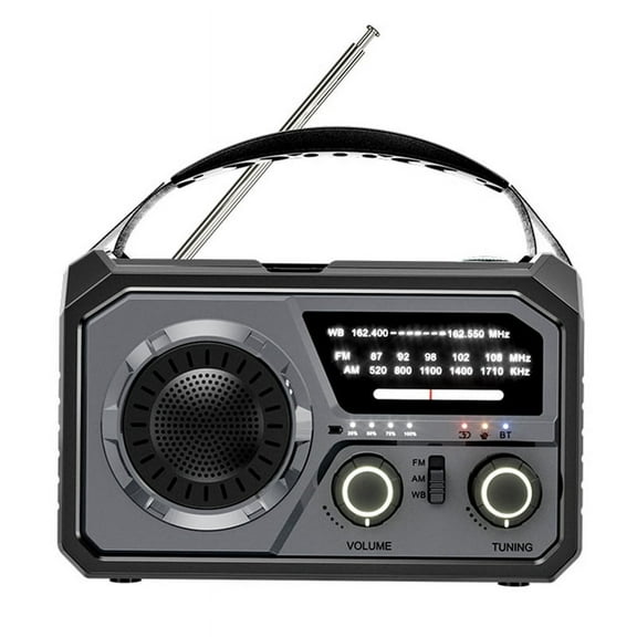 H21 Emergency Radio Bluetooth 5.3 Hand Crank Weather Radio, /AM/FM Solar Radio with SOS Alert Flashlight 16000mAh