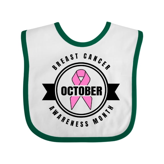 Inktastic October Breast Cancer Awareness Month Badge Boys or Girls Baby Bib