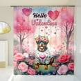 thumbnail image 3 of Hello Valentine’s Day Rottweiler Flower Crown Romantic Pink Floral Shower Curtain Rottie Dog Lover Gifts Idea Waterproof Bathroom Bathtub Curtain - 00031, 3 of 5
