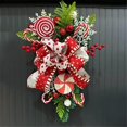 thumbnail image 3 of Lágrima navideña floral con lazo de caramelo y frutos rojos, guirnalda navideña colgante de lágrima artificial, 3 of 5
