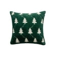 thumbnail image 1 of Green Christmas Tree Pillow Cover Plush Embroidered Tree Design Cushion Cover With Invisible Zipper For Sofa Bed Christmas Party Home Decor Holiday Throw Pillow Case, 1 of 6