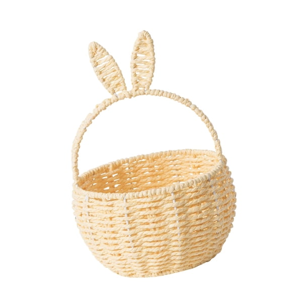Cesta de almacenamiento tejida, contenedor, cesta decorativa, bonita cesta de picnic para Amarillo