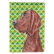 Redbone Coonhound Lucky Shamrock St. Patrick's Day Garden Flag
