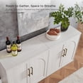 thumbnail image 5 of Arched Door Sideboard Buffet Cabinet, Accent Cabinet with Adjustable Shelf, Wood Modular Credenza Storage Cabinet for Dining Room, Living Room, Entryway, White, 5 of 8