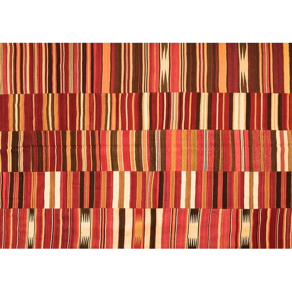 Ahgly Company Indoor Rectangle Oriental Orange Traditional Area Rugs, 8' x 10'