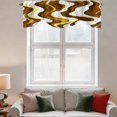 thumbnail image 3 of Tie Up Valances for Windows, Brown Stripe Adjustable Valance Curtains Window Treatment for Living Room, Gold Geometric White Coastal Wave Modern Ocean Rod Pocket Kitchen Curtains & Drapes 54x18 Inch, 3 of 9