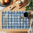 thumbnail image 2 of Placemats Set of 6, Blue Plaid Woven Placemat, Linen Place Mats for Kitchen/Dining Tables, Modern Simple Watercolor Buffalo Lattice Washable Table Mats for Party, 2 of 8
