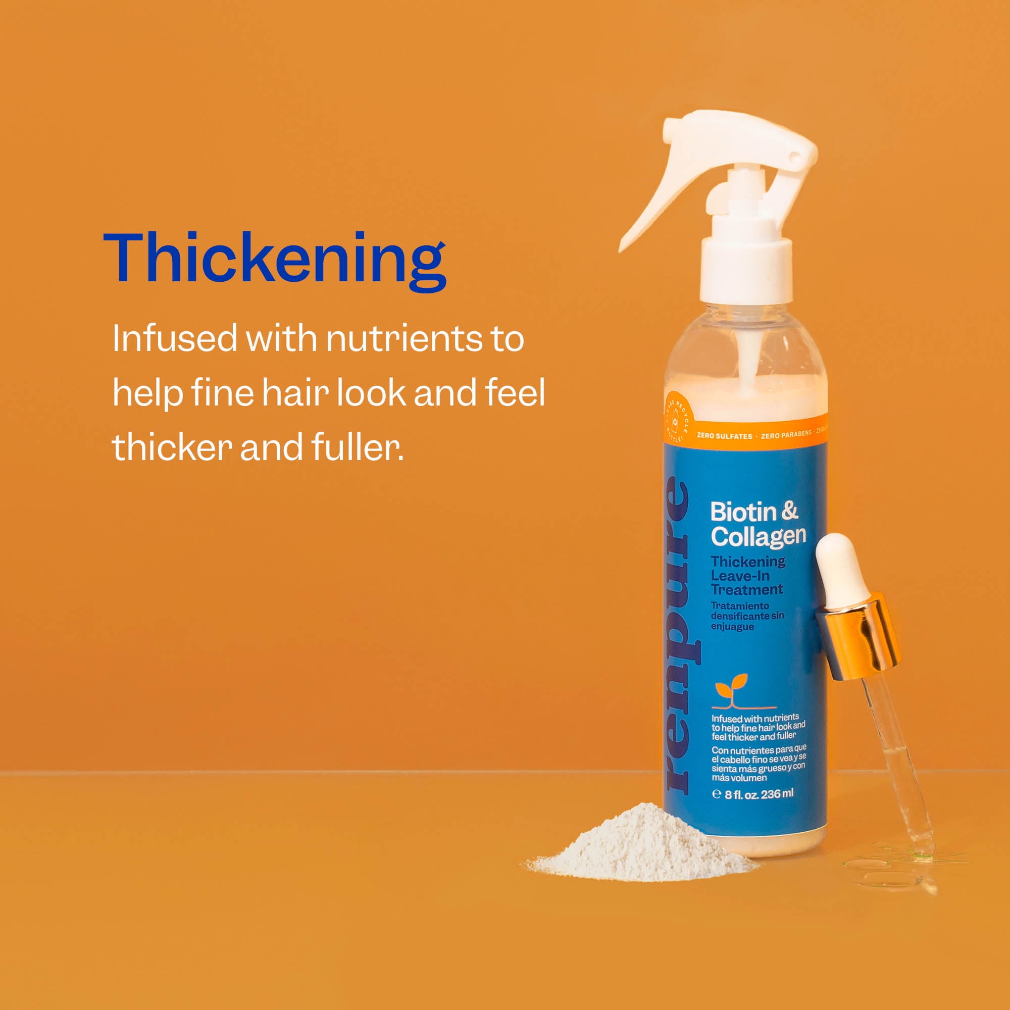 Renpure Biotin and Collagen Thickening Leave-In Treatment, for All Hair Types, 8 fl oz