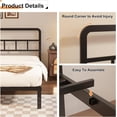 thumbnail image 3 of Maenizi 12 inch Queen Bed Frame with Headboard, Heavy Duty Metal Slats, No Box Spring Needed, Noise Free, Easy Assemble, Black, 3 of 6