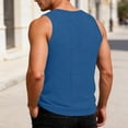 thumbnail image 7 of BVnarty Men's Solid Color Crew Neck Sleeveless Tank Top with Chest Pocket Detail Casual Summer Daily Wear Gym Workout Breathable Top Blue XL, 7 of 7