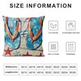 thumbnail image 5 of Qinduosi Set of Summer Sea Beach Starfish Square Linen Decorative Throw Pillow Cover Cushion Case for Outdoor Bedroom Home Sofa Inch White, 5 of 5