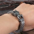 thumbnail image 5 of Pulseras para mujer, regalos para mujer, pulsera de acero inoxidable estilo europeo y lobo, pulsera de acero de titanio estilo punk vintage con cadena gruesa, joyería para hombre, pulsera de acero ino, 5 of 5