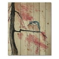 thumbnail image 3 of Designart 'Two Blue Kingfisher Birds Sitting On A Flowering Branch' Traditional Print on Natural Pine Wood, 3 of 5