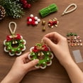 thumbnail image 6 of DIY Christmas Wreath Pendant Craft Kit, Handmade Mini Yarn Wreath Ornament Supplies with Bow, Bells and Pom-poms, Christmas Tree Hanging Decor Making Set, 6 of 9